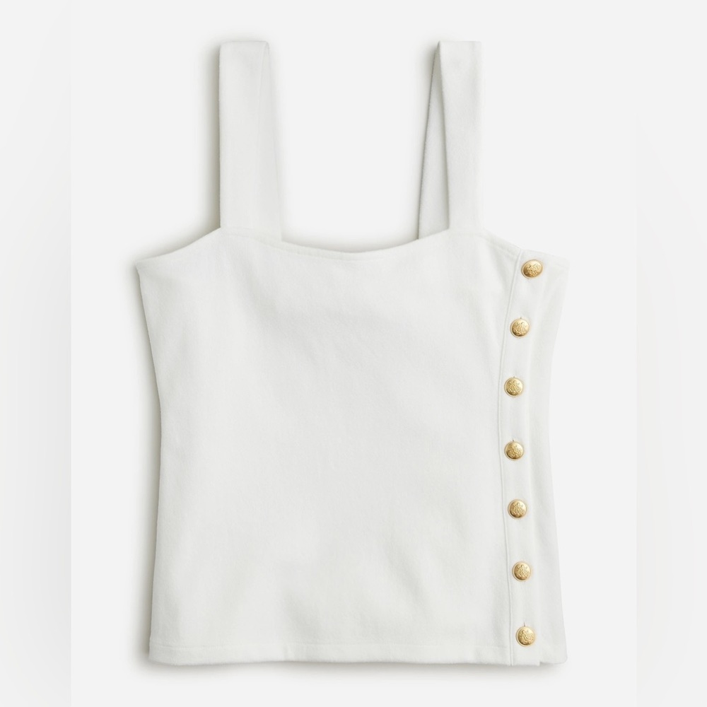 J.Crew Button tank top in cotton-blend bouclé